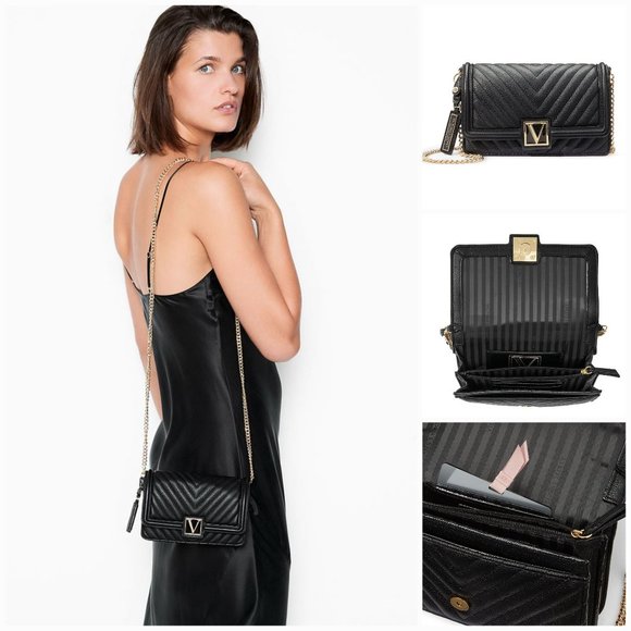 'VICTORIA'S SECRET' MONOGRAM CROC ACCENT CHAIN LINK CROSSBODY  BAG - Picture 14 of 16